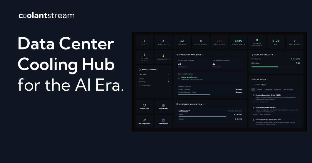 CoolantStream: Data center cooling hub for the AI era